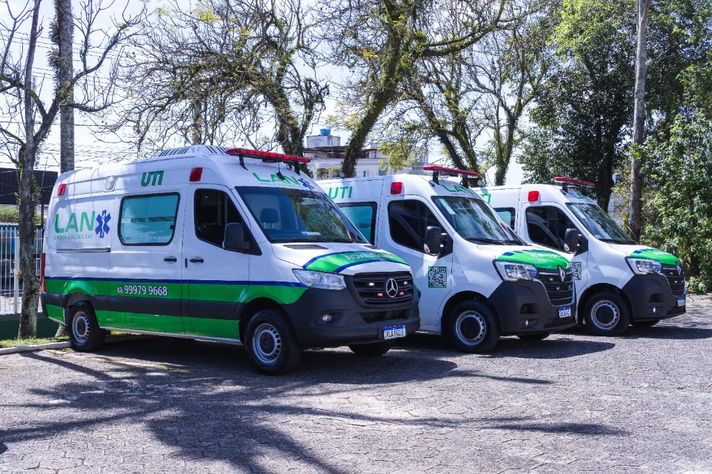 Frota de ambulâncias LAN disponível para locação em Santa Catarina